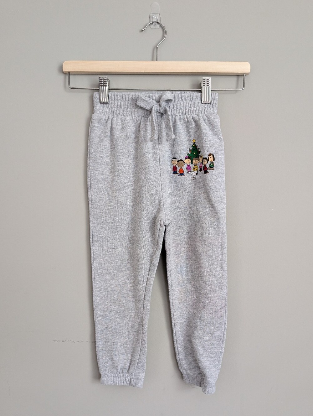 Peanuts Charlie Brown Gray Kids Christmas Holiday Sweatpants Size 4T